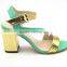 young lady thick high heel ankle strap mix color sandals