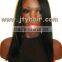 Hot Beauty Natural Hairline 20" #1 Jet Black Yaki Straight, Tangle Free 5a Peruvian Hair Lace Front wig with fringe