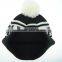 fashion custom embroidery winter beanie hats with pom pom