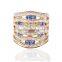 Fashion Women Ring Multi Austrian Crystal 18k Gold Plating Golden Rings