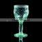 popular press wine goblet glass in solid colors with humming design embossed patern for home deco and holidays