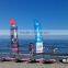 130g knitted polyester beach banner fiberglass pole cross base
