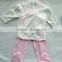 cotton baby girls 2pcs set ruffled top+ pants with foot