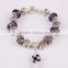 2015 popular wholesale bracelet china charm silver plated glass handmade bead bracelet