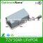 Certificated 72v 50ah lifepo4 motorcycle battery