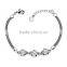 2016  raw brass white gold plated bracelet inlaid round shape cubic zirconia