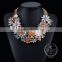 high quality vintage rhinestone flower chunky statement necklace tin alloy fashion women pendant necklace 6390060