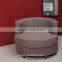 HOMCOM Round Shape Armchair Sofa Seat W/Backrest Swivel Wheels-Grey
