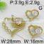 Hot Popular Wholesale Costum Jewelry Made in China Gold Plated Heart Design Products
