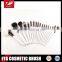 Eya cosmetic brush set,made of white wooden handle and black aluminum ferrule