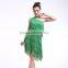 2015 Women Sexy Latin Dancewear Ballroom,one Shoulder Fringe Latin Ballroom Dance Dress