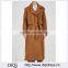 Wholesale Ladies Apparel Simple Design Caremel Faux Suede Trench Coat(DQE0353C)