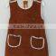 Cute Little Girl Artificial Leather Brown Color Dress