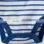 Fashion Short Sleeve Baby Toddler Clothing Striped Applique Baby Bodysuit With Pearl Stitch