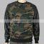 Custom Camo Crewneck Sweatshirt With Black Leather Sleeve Fashion Design Contrast Raglan Sweatshirt OEM