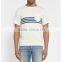 bulk blank custom Men's Short Sleeve 100% combed cotton Striped Pocket T Shirt tee with tagless printing