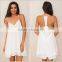 Women Sexy Sundress Sleeveless Dress Front Zip Spaghetti Strap Slip Dress