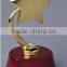 Wooden award with metal star trophy
