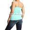 Long Plain Solid SPAGHETTI STRAP TANK TOP Basic Seamless