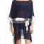 C87 Contrast cuff & sash waist kaftan long beach dress