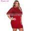5 Color All Have In Stock Women Plus Size Chiffon Layered Bodycon Dress