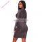 Ladies Designer Long Sleeve High Waisted Skirt and Crop Top Set
