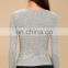 2017 new design grey long sleeve sexy wrap top for women