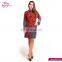 Polyester Fiber Woman One-Piece Latest Design Full Red Dress