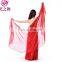 Chiffon Belly Dance Half Veils With Gold Silver Finition Women Dance Veil Scarf Dance Accessories 12 Colors P-9059#