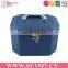 Lock can carry Irregular blue leather box with mirror