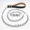Custom Metal Chain Dog Collar Pet Collar With Leather Handle
