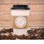 China best PLA PE paper coffee cups with lids and sleeve straw
