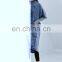 TWOTWINSTYLE Coat V Neck Three Quarter Pockets A Line Blue Coats Female  Denim Streetwear