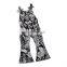 INS Girl black Jumpsuit Baby girl flower print Romper Summer Sleeveless Outwear