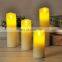 2020  IVORY Flame less 3 AAA  BATTERY OPERATED LED WAX Pillar Flickering CANDLES SET