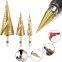 Step Drill Bit Set, HSS Cone Drill Bit with 1/4