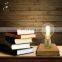 Vintage Simple Style Square Wood Base Home Decor Desk Lamp Table Lamp