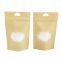 Stand up kraft paper zipper bags kraft paper powder packaging bags flour bag