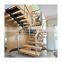 Custom Design Carbon Steel Straight Stairs Interior Staircases With Wood Tread