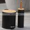 Environmentally-friendly Bamboo Slim Cover 3L 5L Foot Dustbin Household White Black Round Dustbin Home Foot Pedal Bin