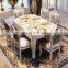 European Style Antique Table Sets Marble Luxurious Dining Room Sets 6 Seater Dining Table Sets