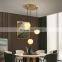 Wood Brass Retro Modern Hanging Light Pendant Lighting Chandelier Industrial Vintage Marble Pendant Lamp