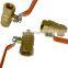 DN20 Forged Brass Ball Valve Double Female Thread Long Red Level Handle Water Valve