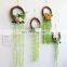 Wholesalers Faux Plants Hanger Rattan Floral Wall Hanging Hoop Wreath Artificial Flowers For Wall Decor