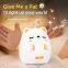 High Quality LED USB Rechargeable Soft Silicone Night Light Cartoon Bear Patting Lamp Bedroom Decor Touch Sensor Table Light