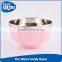 Unique design non toxic plastic and stainless steel mini soup bowl