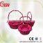 Colorful holiday gift wicker basket with liner