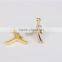 2016 Fashion hip pop jewelry men white zircon 925 silver yellow gold platedstud earring