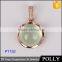 wholesale 9k rose gold pendant natural prehnite handmade green stone jewellery