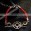 18K Plated Roman Numerals Red Rope Bracelet Jewelry Good Luck